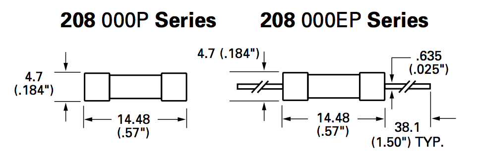 Littelfuse 208 (2AG) Lead-Free 350V Fast-Acting Fuses